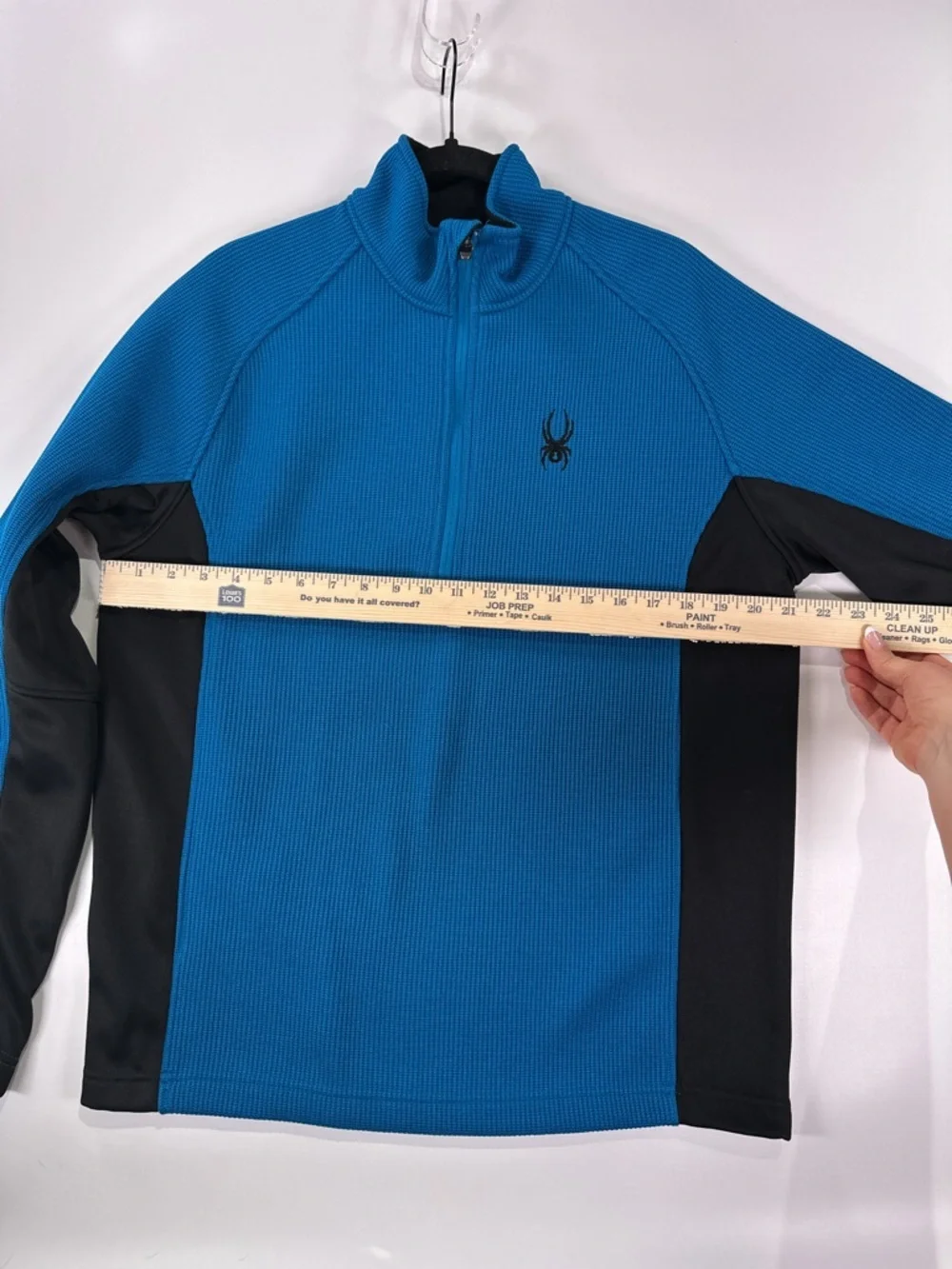 Spyder Outbound Half Zip Core Sweater Mock Neck Knit Fleece Blue Black Mens M